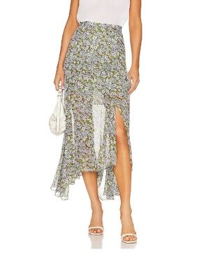 Veronica Beard Floral Silk Chiffon Shilpa Skirt Size 8 NWT